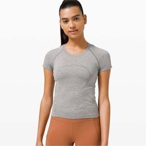 Lululemon swiftly tee race length 2.0, gray, size 2